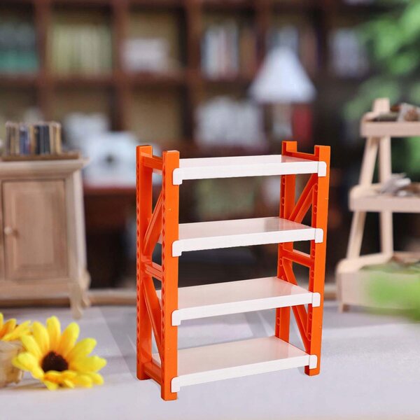 Miniatur-Orange-Regal für Puppenhaus-verstellbarer Organizer