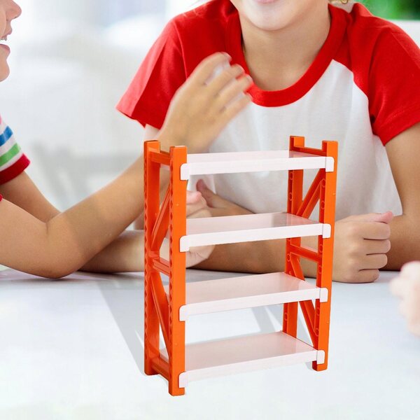 Miniatur-Orange-Regal für Puppenhaus-verstellbarer Organizer