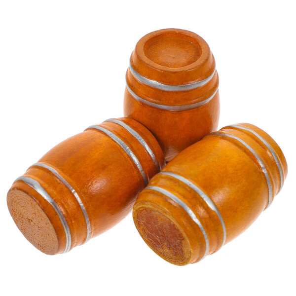 Set 3 Mini Botti in Legno per Casa delle Bambole e Decorazioni Miniature