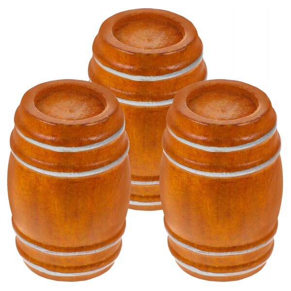 Set 3 Mini Botti in Legno per Casa delle Bambole e Decorazioni Miniature