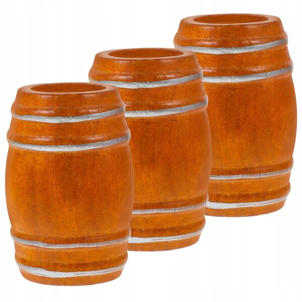 Set 3 Mini Botti in Legno per Casa delle Bambole e Decorazioni Miniature