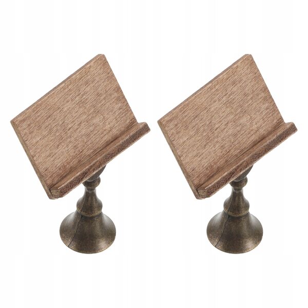 Mini Supporti Libreria Vintage in Legno per Casa di Bambole – Set da 2