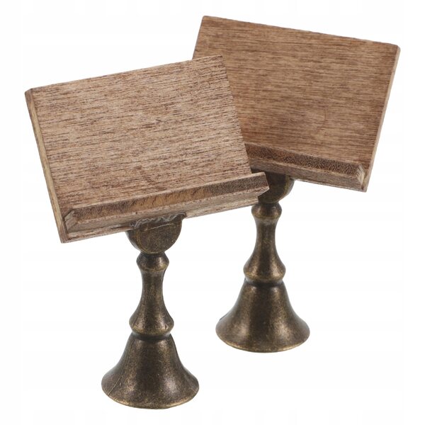 Mini Supporti Libreria Vintage in Legno per Casa di Bambole – Set da 2