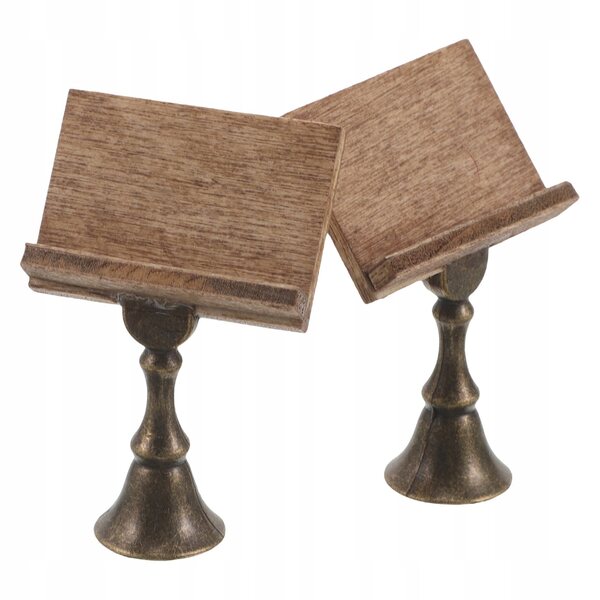 Mini Supporti Libreria Vintage in Legno per Casa di Bambole – Set da 2