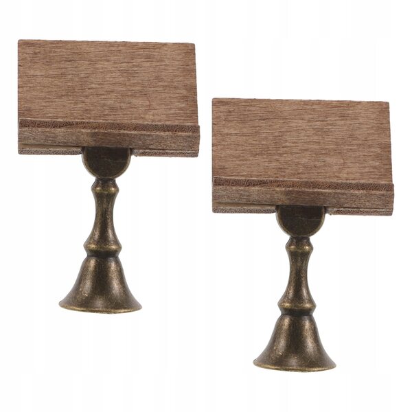Mini Supporti Libreria Vintage in Legno per Casa di Bambole – Set da 2