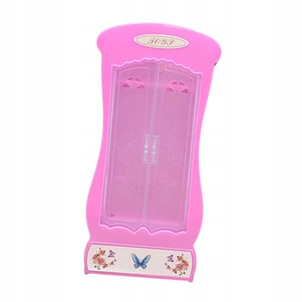 Mini Garderoba in Legno Rosa - Organizer Versatile per Casa delle Bambole