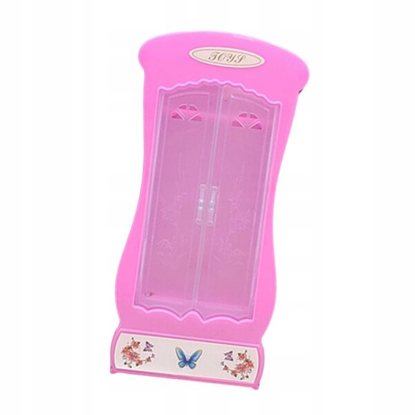 Mini Garderoba in Legno Rosa - Organizer Versatile per Casa delle Bambole