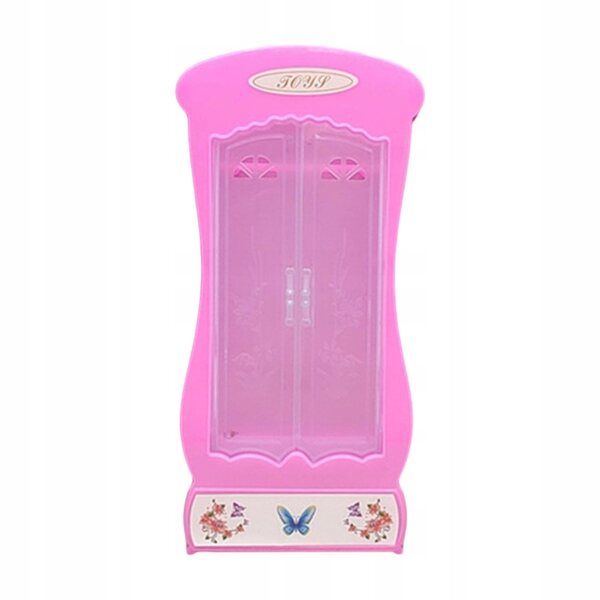 Mini Garderoba in Legno Rosa - Organizer Versatile per Casa delle Bambole