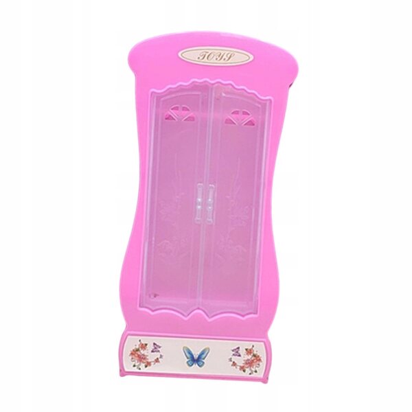 Mini Garderoba in Legno Rosa - Organizer Versatile per Casa delle Bambole