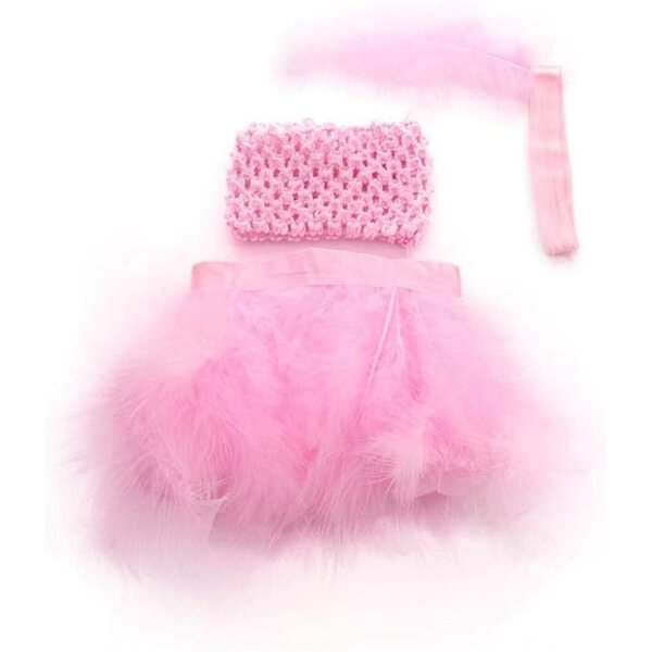 Puppenkleidung 46 cm – Federrock, Oberteil mit Ausschnitten und rosa Stirnband Uteruik