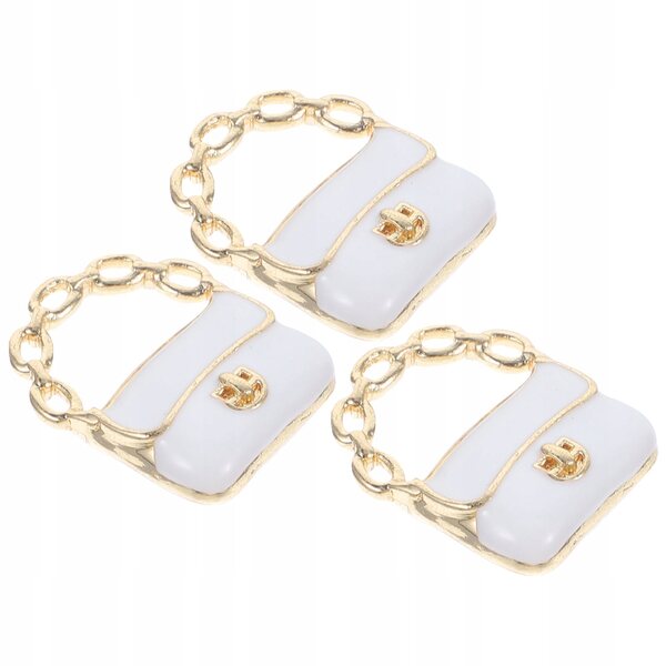 Set 3 Mini Borse Metalliche Bianche per Casa delle Bambole, Leggere e Resistenti