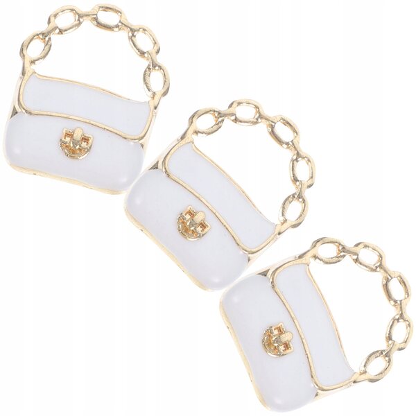 Set 3 Mini Borse Metalliche Bianche per Casa delle Bambole, Leggere e Resistenti