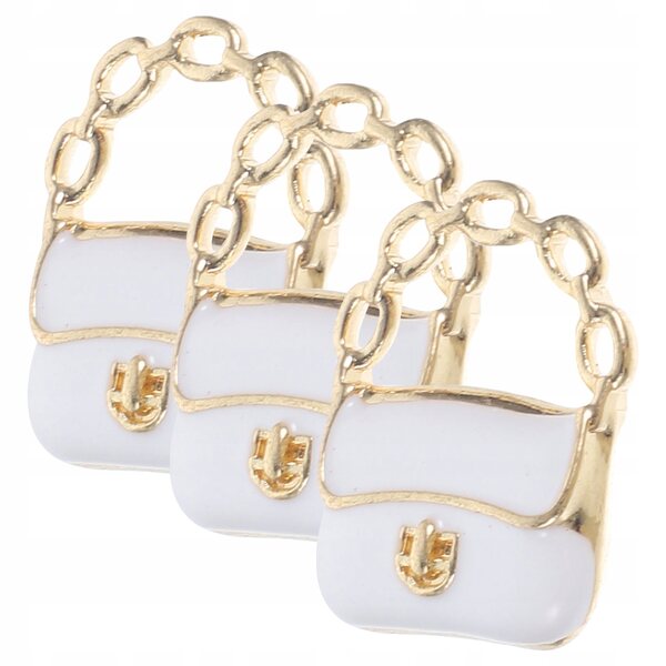 Set 3 Mini Borse Metalliche Bianche per Casa delle Bambole, Leggere e Resistenti