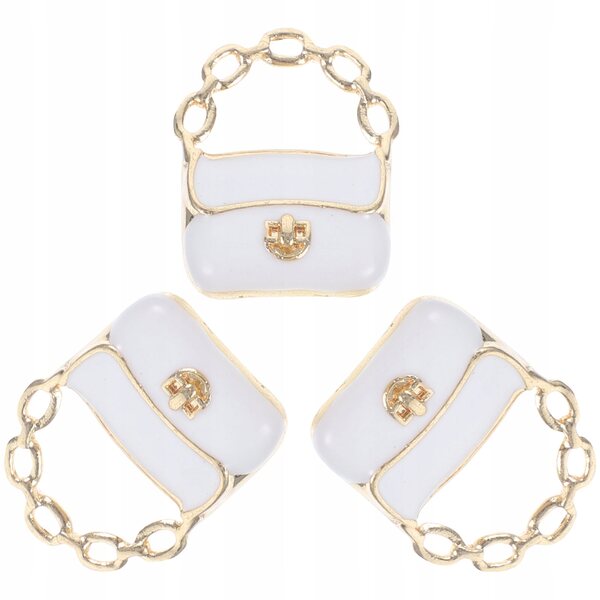 Set 3 Mini Borse Metalliche Bianche per Casa delle Bambole, Leggere e Resistenti