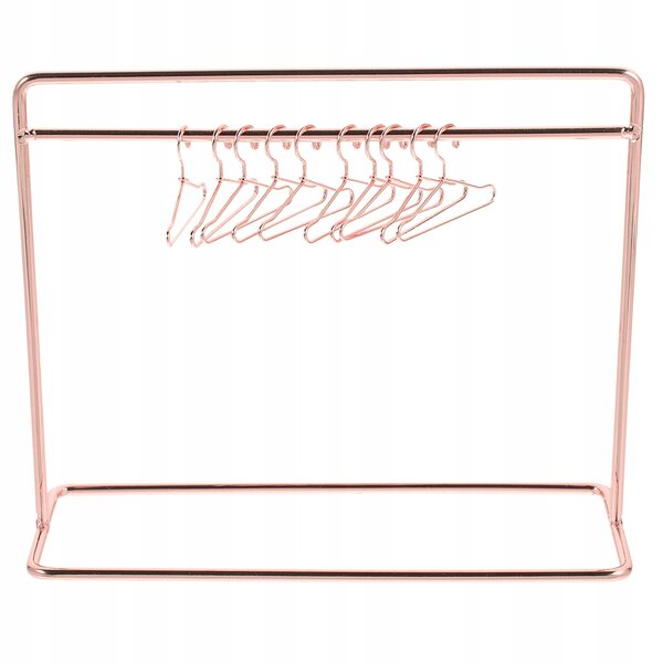 Kleiderbügel-Organizer-Set für Puppen aus roségoldenem Metall mit Ständer