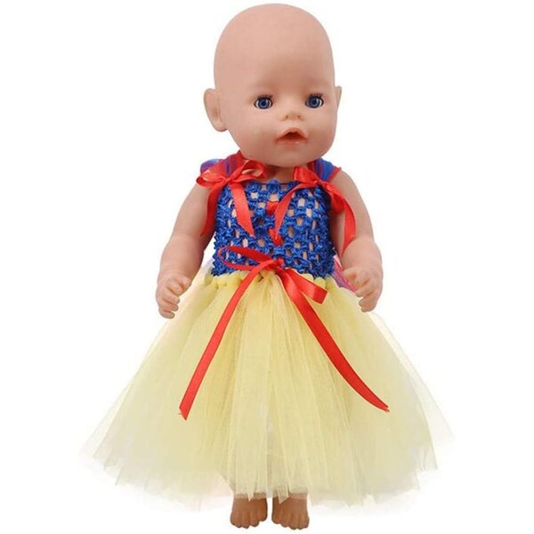 Kleid mit durchbrochenem Gazerock für 46 cm große amerikanische Puppen