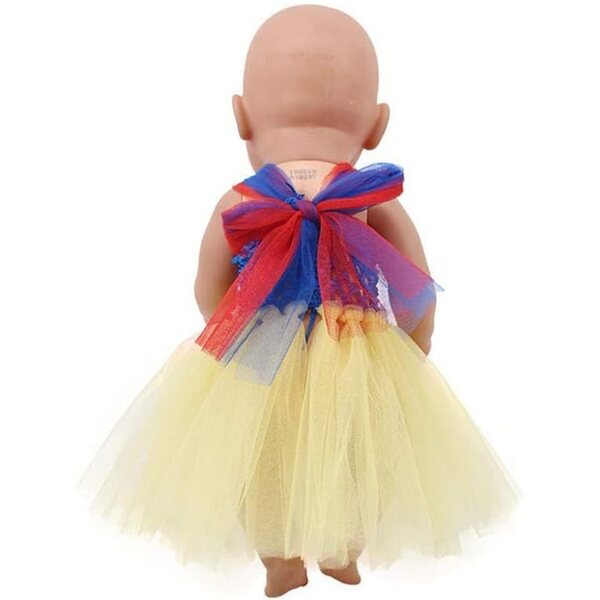 Kleid mit durchbrochenem Gazerock für 46 cm große amerikanische Puppen