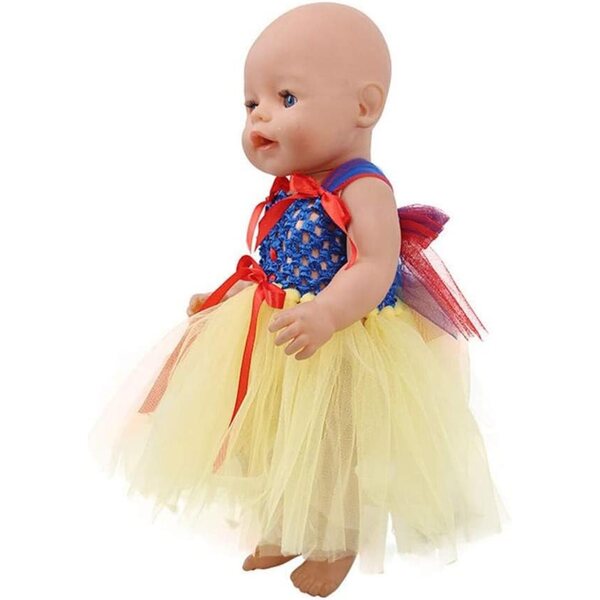 Kleid mit durchbrochenem Gazerock für 46 cm große amerikanische Puppen
