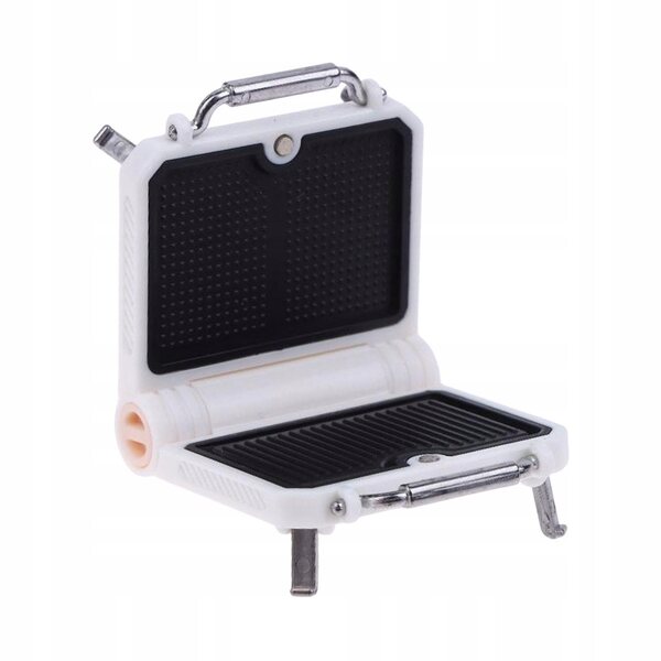 Grill giocattolo miniatura bianco per casa delle bambole, realismo e dettaglio