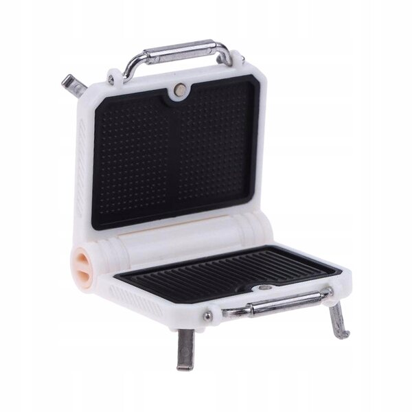 Grill giocattolo miniatura bianco per casa delle bambole, realismo e dettaglio