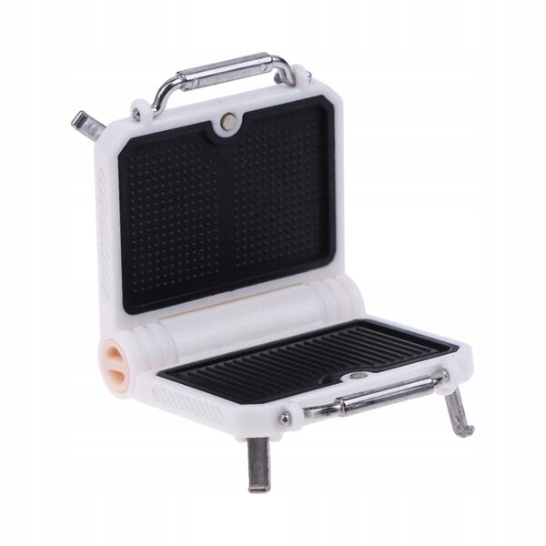 Grill giocattolo miniatura bianco per casa delle bambole, realismo e dettaglio