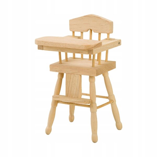 Holzfütterungsstuhl für 1/12 Puppenhaus, lebensechte Miniatur