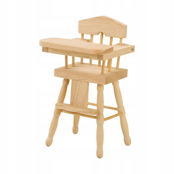 Holzfütterungsstuhl für 1/12 Puppenhaus, lebensechte Miniatur