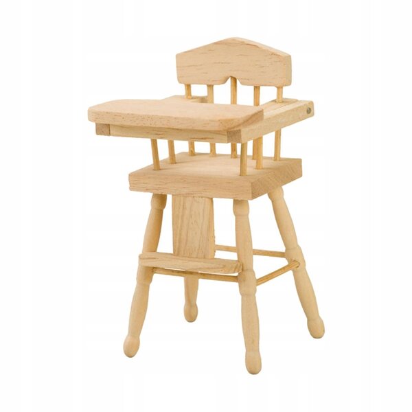 Holzfütterungsstuhl für 1/12 Puppenhaus, lebensechte Miniatur