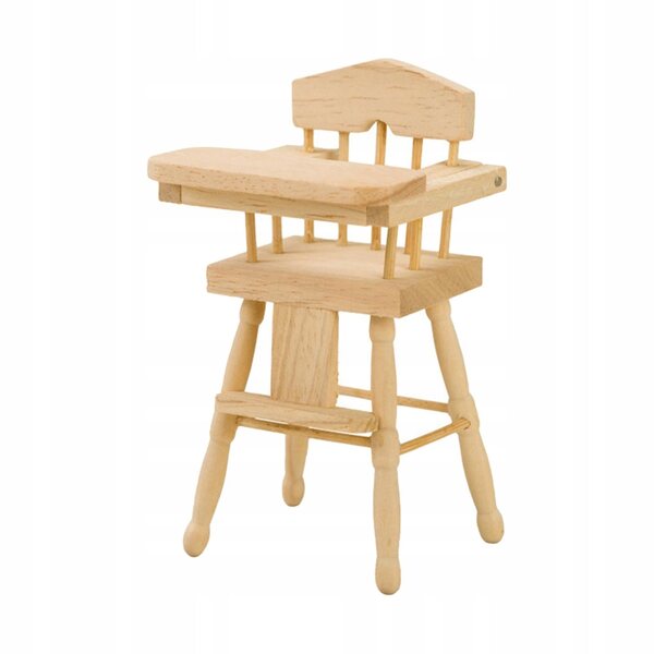 Holzfütterungsstuhl für 1/12 Puppenhaus, lebensechte Miniatur
