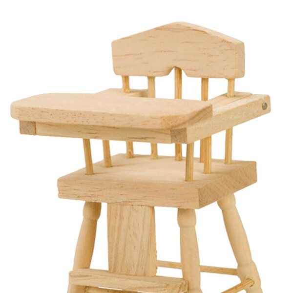 Holzfütterungsstuhl für 1/12 Puppenhaus, lebensechte Miniatur