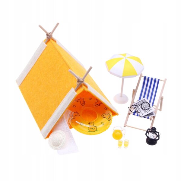 Decorazione Miniatura Casa delle Bambole 1:12 Tema Spiaggia con Accessori Estivi