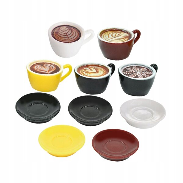 Miniatur-Set Latte Art Kaffeetassen für Puppenhaus 10 Stück