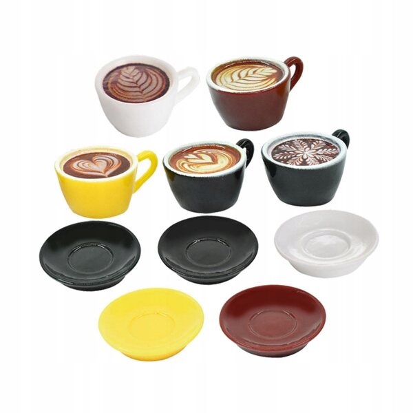 Miniatur-Set Latte Art Kaffeetassen für Puppenhaus 10 Stück