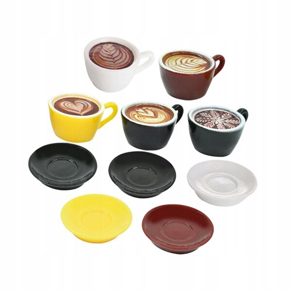 Miniatur-Set Latte Art Kaffeetassen für Puppenhaus 10 Stück