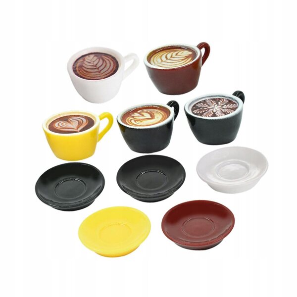 Miniatur-Set Latte Art Kaffeetassen für Puppenhaus 10 Stück