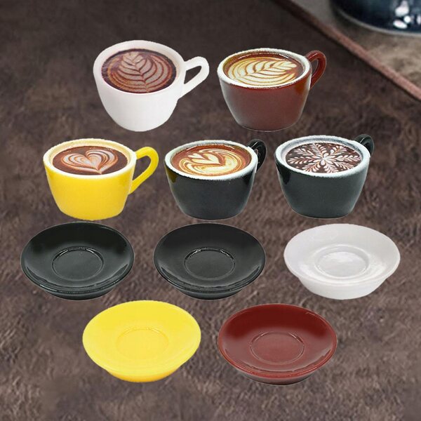 Miniatur-Set Latte Art Kaffeetassen für Puppenhaus 10 Stück