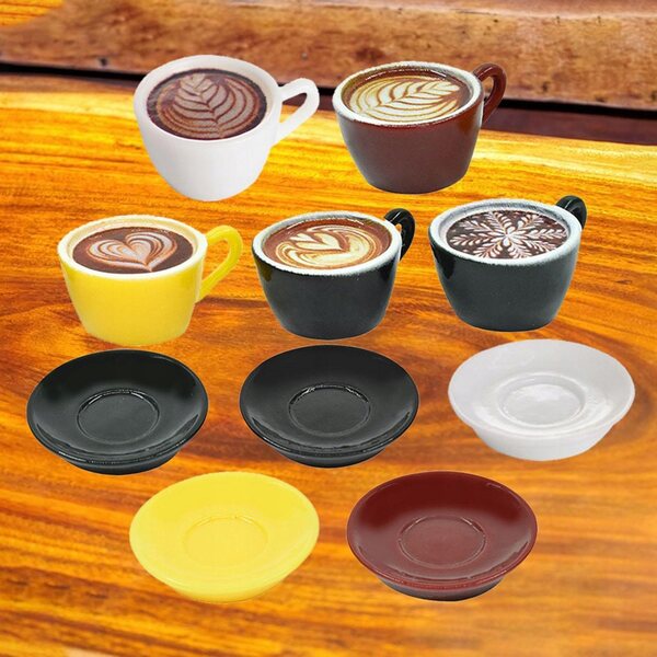 Miniatur-Set Latte Art Kaffeetassen für Puppenhaus 10 Stück