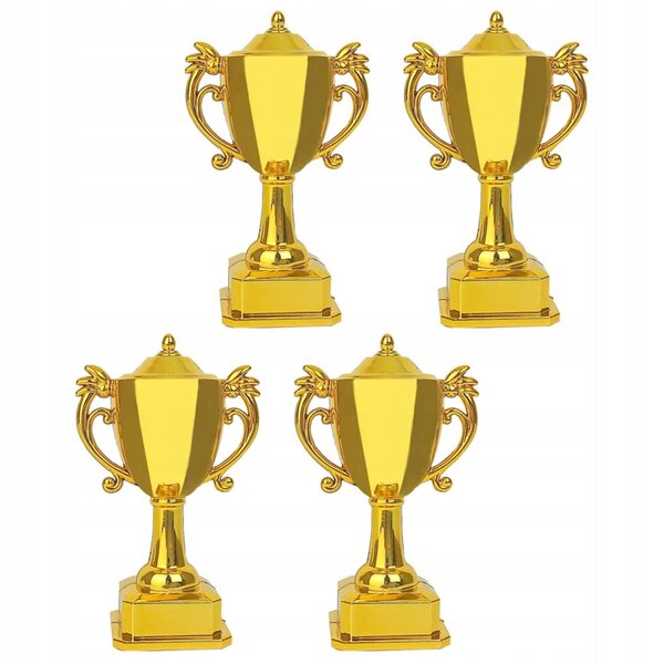 4 SZT. UROCZE MINI TROFEA PLASTIKOWE ZŁOTE NA KONKURSY