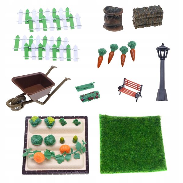 Mini-Gartenszenenmodell mit Miniaturgemüse für Puppenhaus