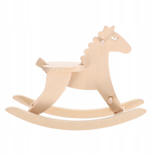 Miniatura in Legno Cavallo a Dondolo per Casette delle Bambole e Decorazioni