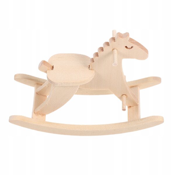 Miniatura in Legno Cavallo a Dondolo per Casette delle Bambole e Decorazioni