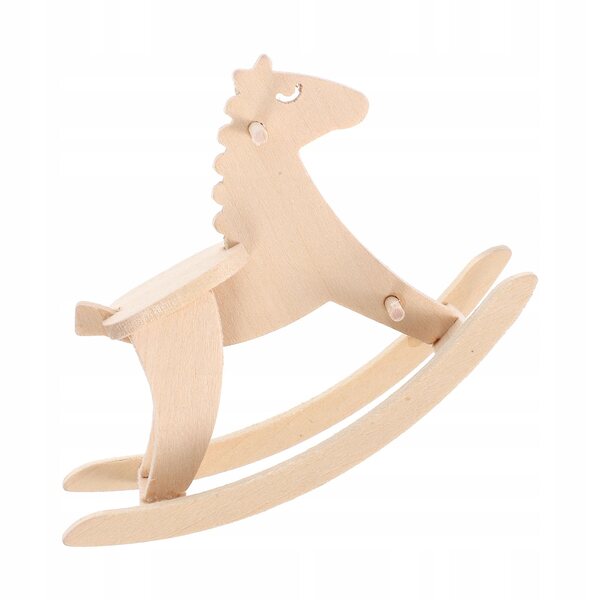 Miniatura in Legno Cavallo a Dondolo per Casette delle Bambole e Decorazioni