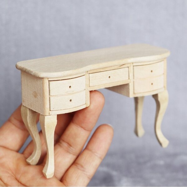 Mini bureau décoratif miniature en bois pour la maison et les jeux d'enfants