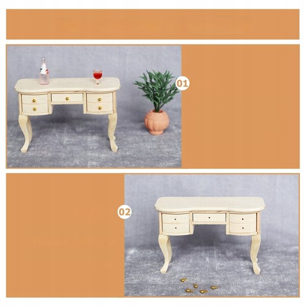 Mini bureau décoratif miniature en bois pour la maison et les jeux d'enfants