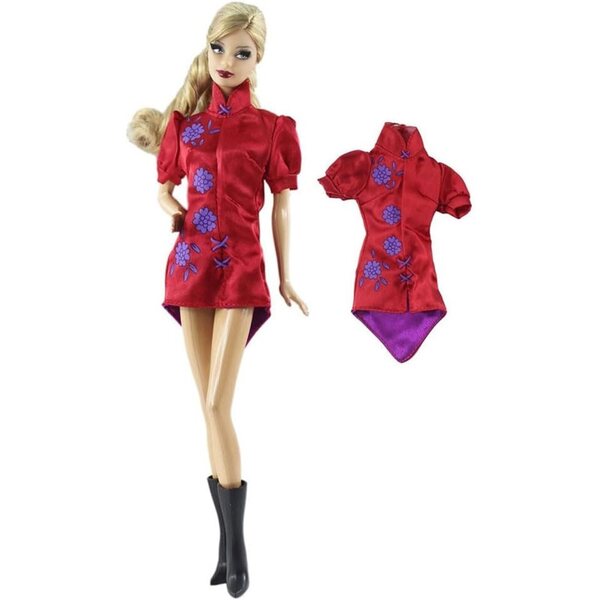Abito Cheongsam elegante per bambole da 11,5 pollici in tessuto di qualità