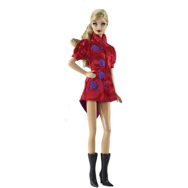 Abito Cheongsam elegante per bambole da 11,5 pollici in tessuto di qualità