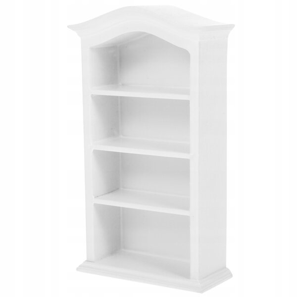 Miniatura mobile libreria in legno bianco per casa delle bambole 1:12