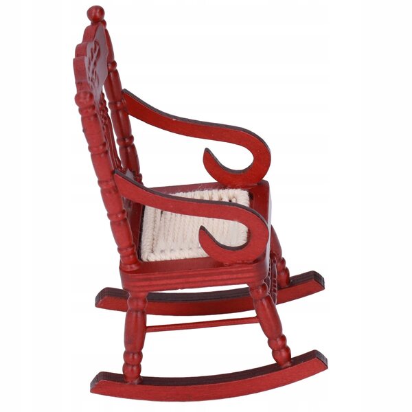 Miniatura poltrona in legno chiaro per casa delle bambole scala 1:12