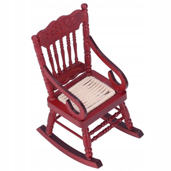 Miniatura poltrona in legno chiaro per casa delle bambole scala 1:12