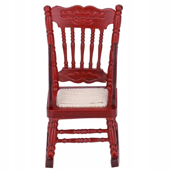 Miniatura poltrona in legno chiaro per casa delle bambole scala 1:12